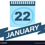 22 January Calendar With Ribbon Royalty Free Vector Image
