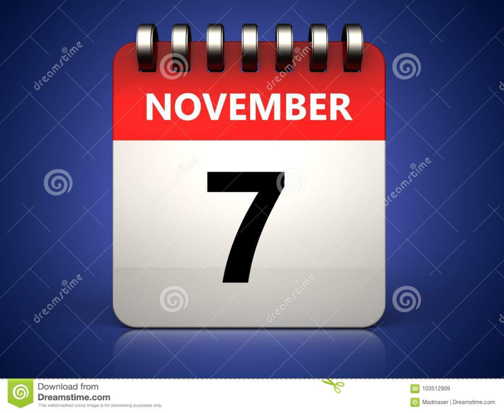 3d 7 November Calendar Stock Illustration Illustration Of Background 