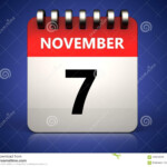 3d 7 November Calendar Stock Illustration Illustration Of Background