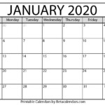 Blank 2020 Calendar Template Example Calendar Printable