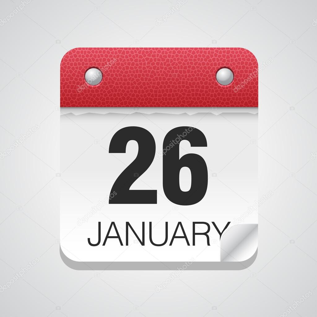 Calendar Icon With January 26 Stock Vector Whitebarbie 71508061