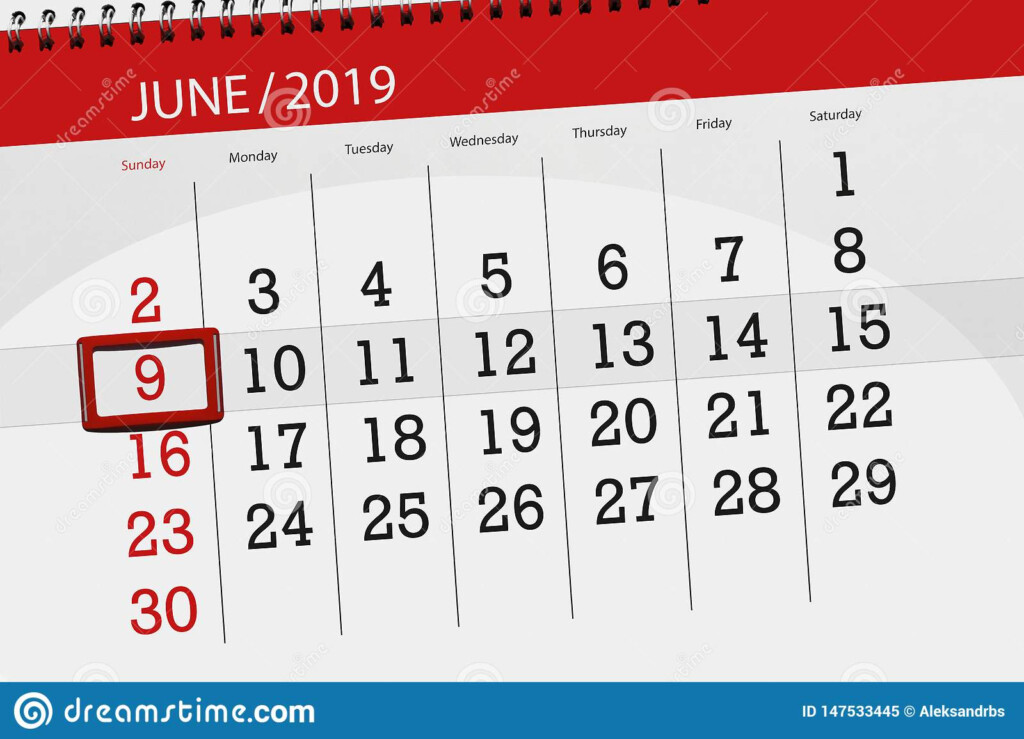 Calendar June 2019 9 Sunday Stock Image Image Of Illustration 