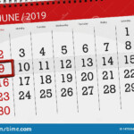 Calendar June 2019 9 Sunday Stock Image Image Of Illustration
