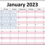 Collection Of January 2023 Photo Calendars With Image Filters