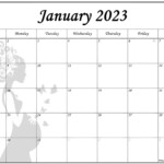 Collection Of January 2023 Photo Calendars With Image Filters