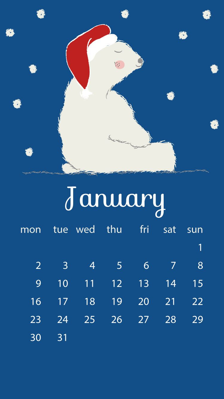 Daydreamingart Free January Wallpaper For IPhone With Teddy Bear