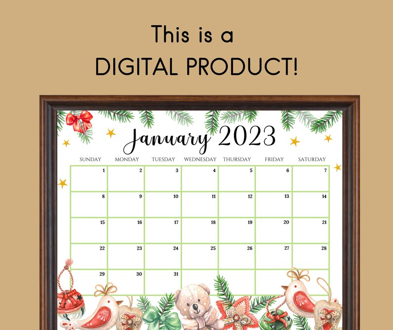 EDITABLE January 2023 Calendar New Year Planner Colorful Etsy New Zealand