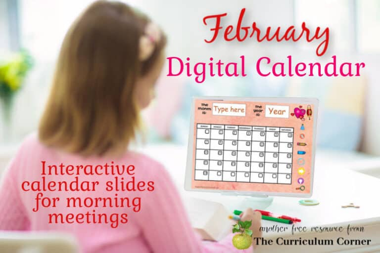 February Digital Calendar The Curriculum Corner 123