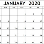 Free Editable January Calendar 2020 Printable Template With Notes