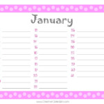 Free Printable Birthday Calendar Template