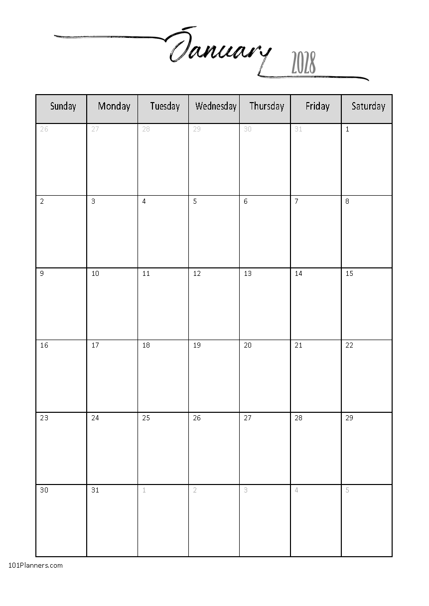 Free Printable January 2021 Calendar Customize Online