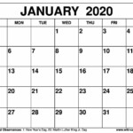 Free Printable January 2021 Calendars