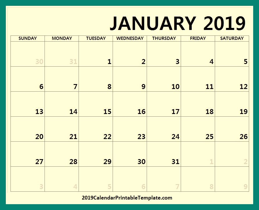 January 2019 Calendar Spanish Https www 2019calendarprintabletemplate 