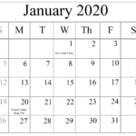 January 2020 Calendar PDF Free Printable Calendar Templates Monthly