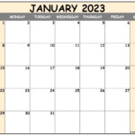 January 2023 Calendar Free Printable Calendar Templates