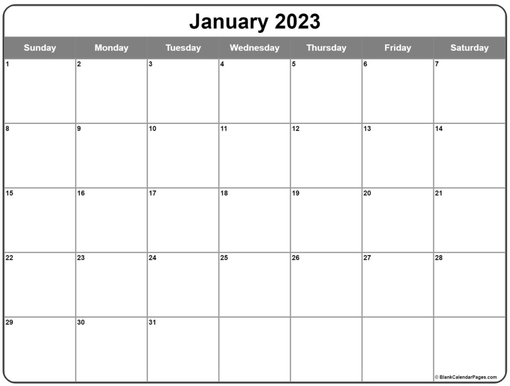 January 2023 Calendar Free Printable Calendar Templates