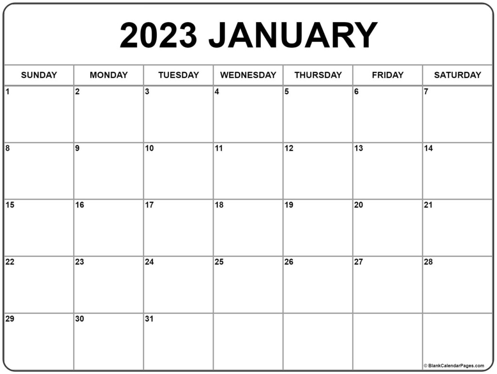 January 2023 Calendar Free Printable Calendar Templates