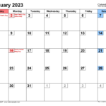 January 2023 Calendar Templates For Word Excel And PDF