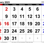 January 2023 Calendar Templates For Word Excel And PDF