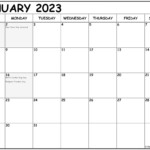 January 2023 Calendar With Holidays