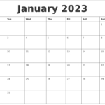 January 2023 Free Blank Calendar