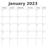 January 2023 Free Calendars To Print