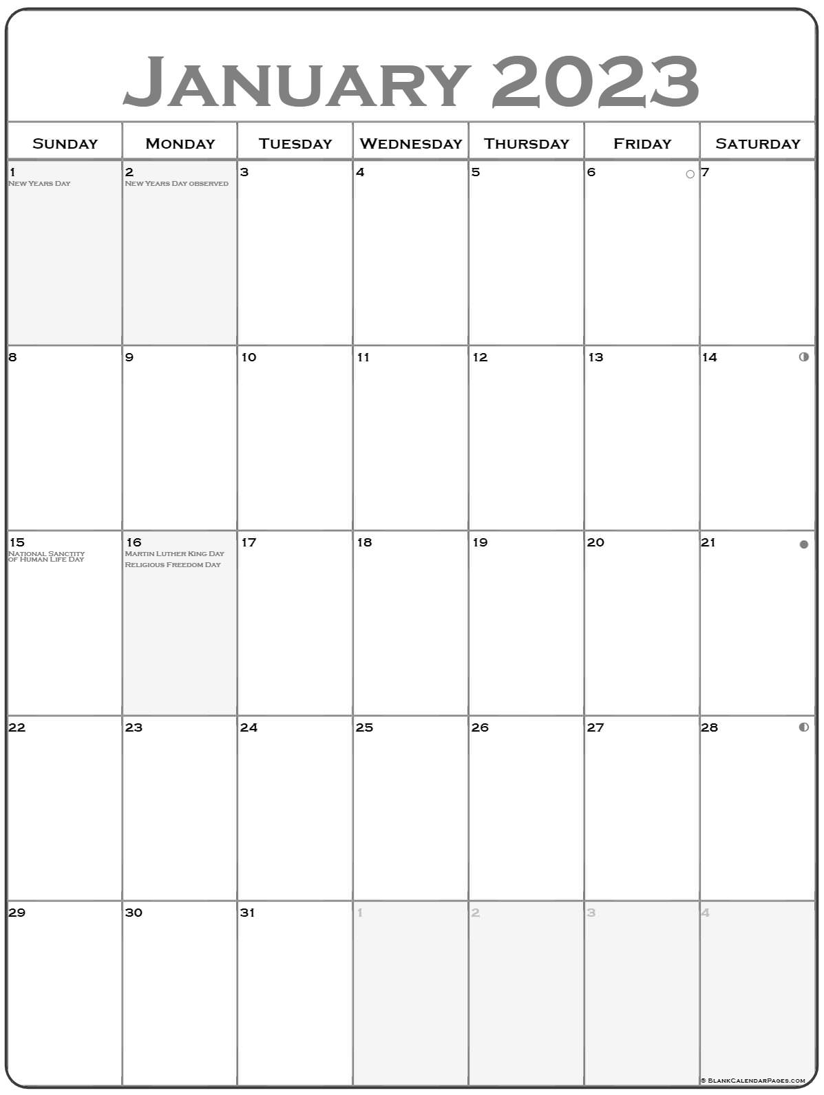 January 2023 Calendar Free Printable Calendar Templates From Free ...