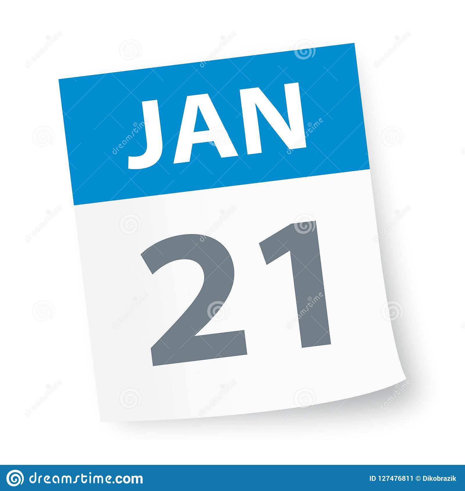January 21 Calendar Icon Stock Illustration Illustration Of Shadow