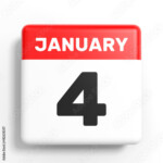 January 4 Calendar On White Background Stock Photo And Royalty free