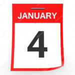 January 4 Calendar On White Background Stock Photo ICreative3D 