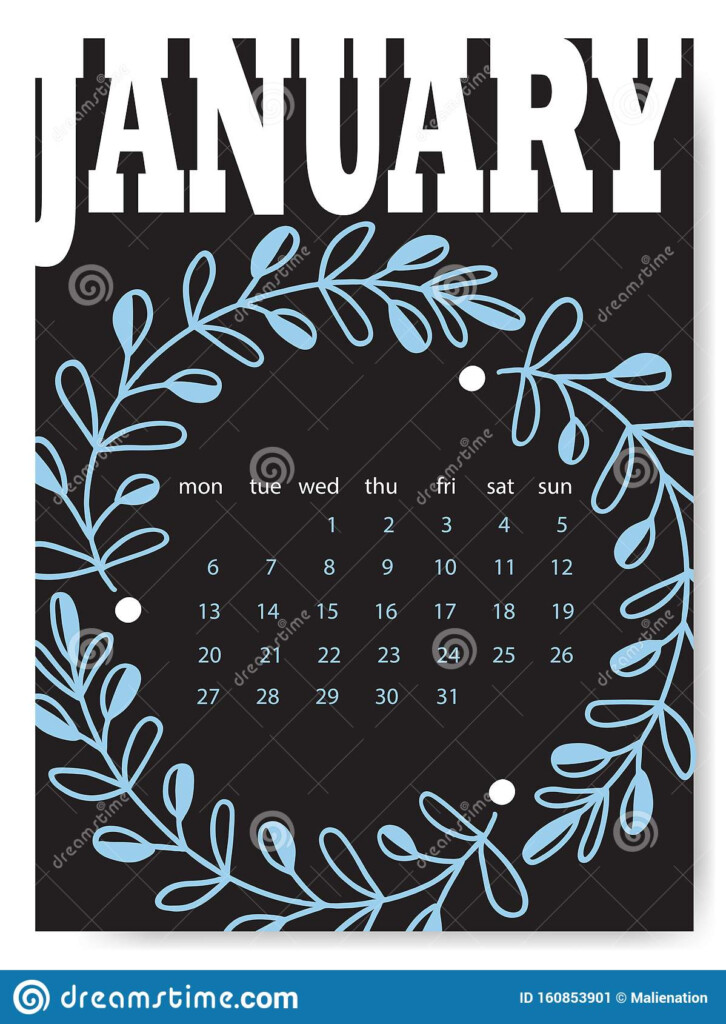 January Calendar Design Template Creative Calendar For January Month 