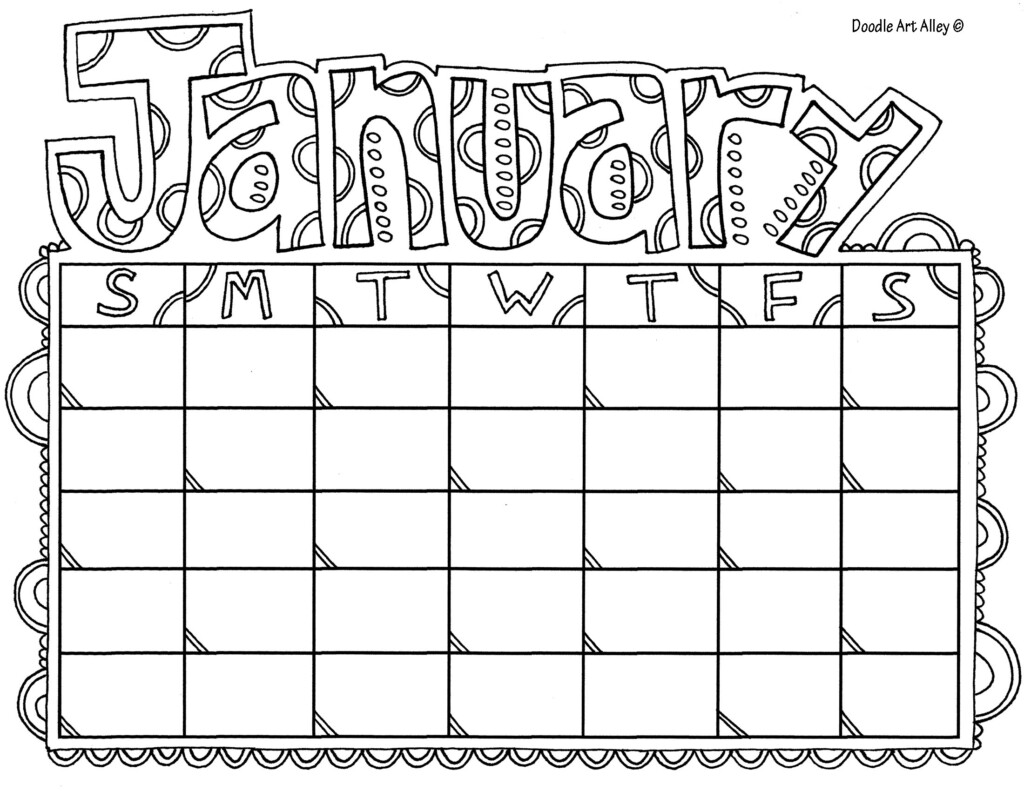 January Coloring Pages DOODLE ART ALLEY