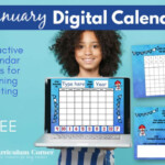 January Digital Calendar The Curriculum Corner 123