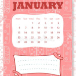 January Illustrated Name Of Calendar Month Illustration Stock Vector