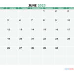 June 2023 Calendars Calendar Quickly