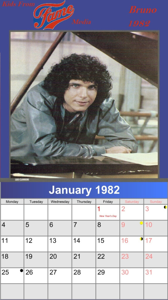 Kids From Fame Media Bruno Calendar 1982