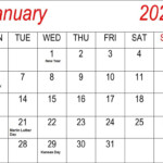 List Of January Holidays 2020 Calendar USA UK Canada Monthly Blank