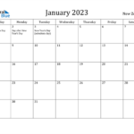 New Zealand January 2023 Calendar With Holidays