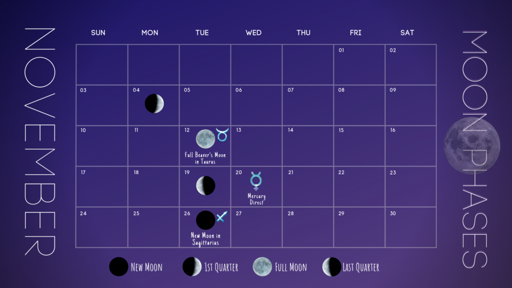 November 2019 Moon Phases Calendar Moon Phase Calendar Soul Sisters 