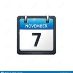 November 7 Calendar Icon Vector Illustration flat Style Month And Date