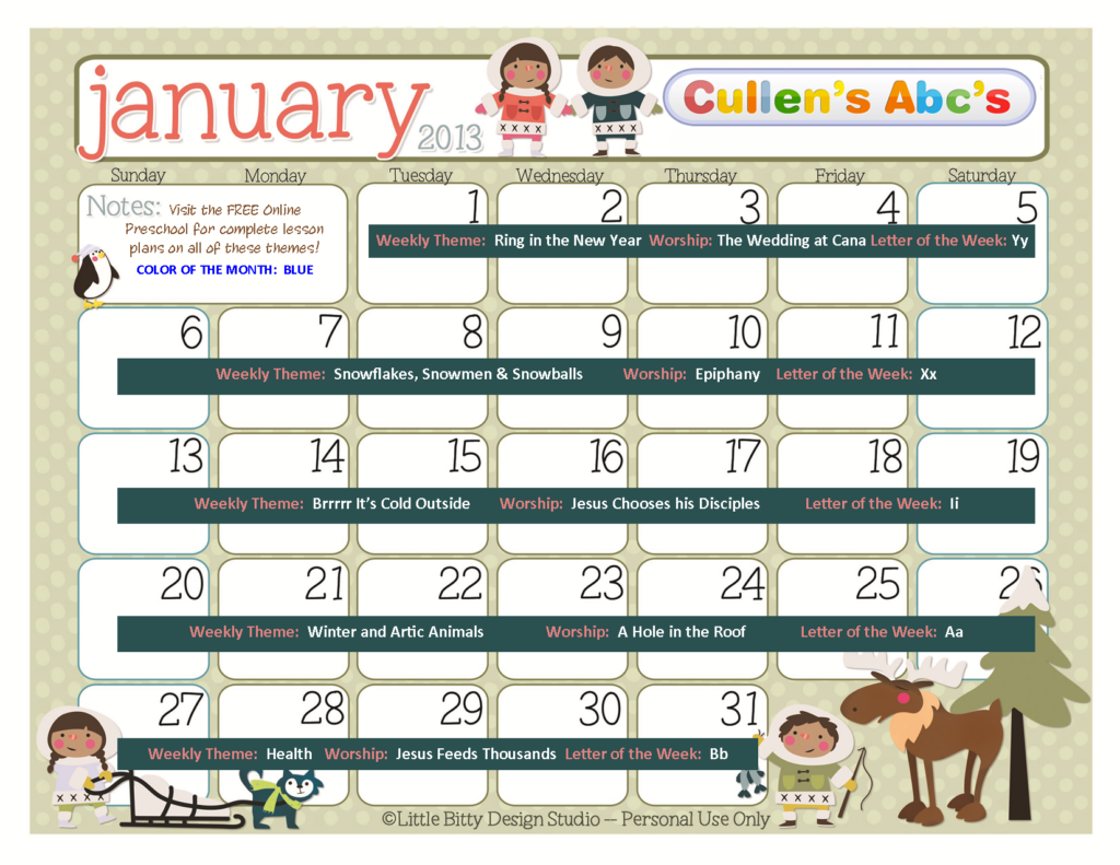 Preschool Calendars Free Children s Videos Activities