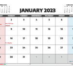 Printable January 2023 Calendar Free 12 Templates