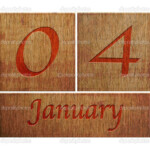 Wooden Calendar January 4 Stock Photo Image By StockPhotoAstur